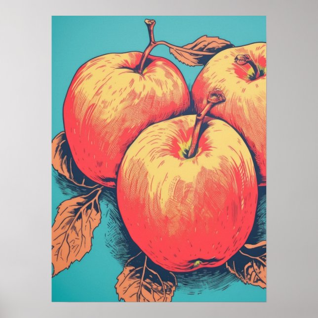 Vintag Apple Trio Poster (Vorne)
