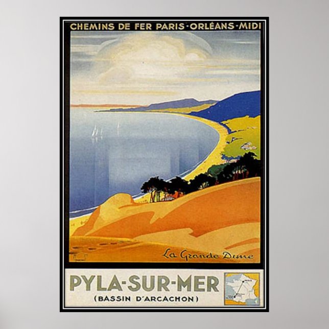 Vintag Aquitaine, Pyla-sur-mer, Frankreich - Poster (Vorne)