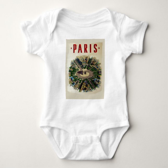 Vintag Arc de Triomphe Paris Baby Strampler (Vorderseite)