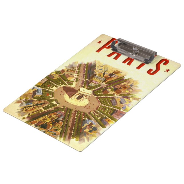 Vintag Arc de Triomphe, Paris, Frankreich Klemmbrett (Schrägansicht)