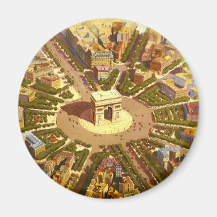 Vintag Arc de Triomphe, Paris, Frankreich Magnet