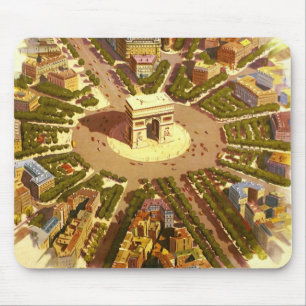 Vintag Arc de Triomphe, Paris, Frankreich Mousepad