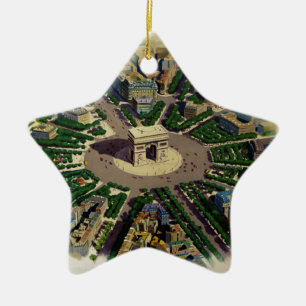 Vintag Arc de Triomphe Paris Keramikornament