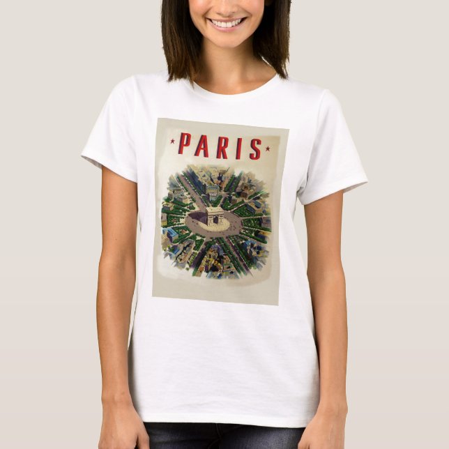Vintag Arc de Triomphe Paris T-Shirt (Vorderseite)