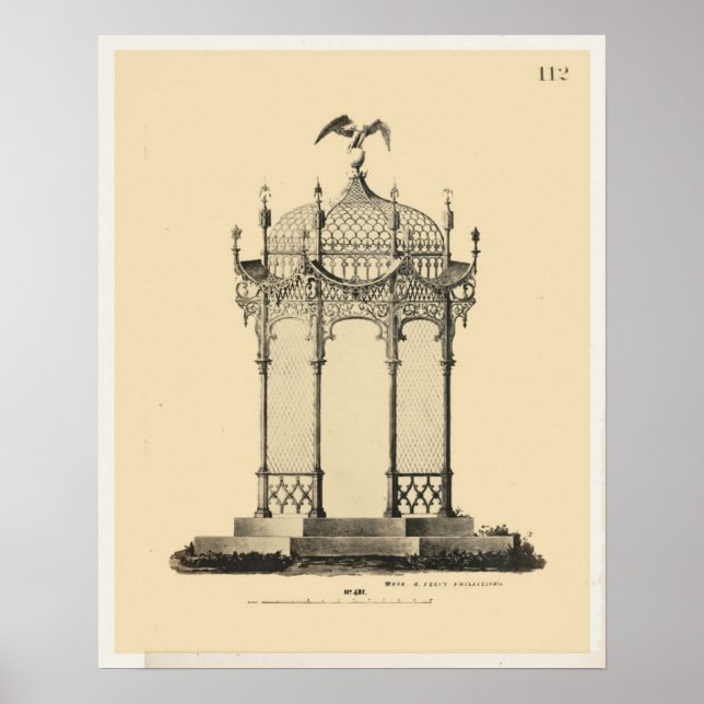Vintag Architecture Gazebo-Pläne Poster (Vorne)