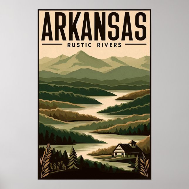 Vintag Arkansas Rustikales Flussposter Poster (Vorne)