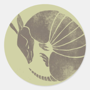 Vintag Armadillo Runder Aufkleber