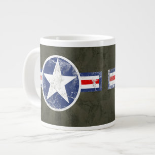 Vintag Army Air Corps Patriotic Star Jumbo-Tasse