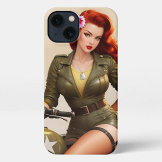 Vintag Army Motorrad Pinup iPhone Case iPhone 13 Hülle