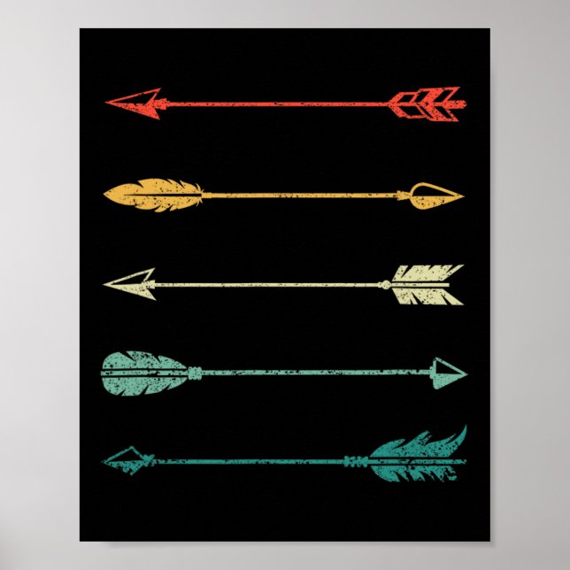 Vintag Arrow Traditionelle Bogenpfeile Bow Hunti Poster (Vorne)
