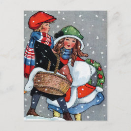 Vintag Art Boys_n_girl_Weihnachten Feiertagspostkarte