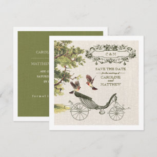 Vintag Art Burlap Texture Save the Date Hochzeit Einladung