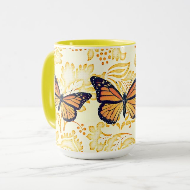 Vintag Art Butterfly Tasse Cup (Vorderseite Links)