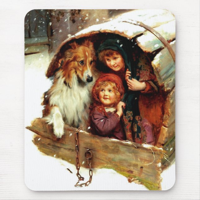 Vintag Art Christmas-Geschenk Mousepad (Vorne)