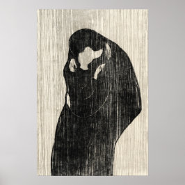 Vintag Art Couple Kissing Poster Print
