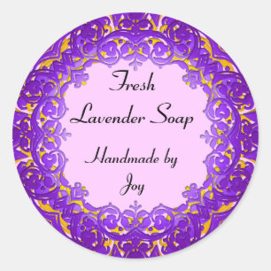 Vintag Art Custom Soap oder Canning Labels Lila Runder Aufkleber