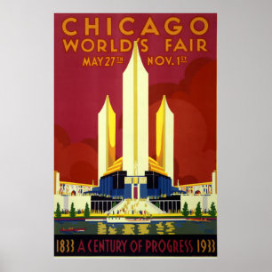 Vintag Art Deco 1933 Weltausstellung Poster