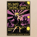Vintag Art Deco 1940er Swing Dance Poster<br><div class="desc">・ Diese digitale Retro-Illustration vereint den eleganten Art-Déco-Stil eines großen Bandschwingtanz aus den 40er Jahren mit einem stilvollen Paar und einer lebendigen Ballsaalszene. ・ Eine schwarze Rahmentextur ist als optionale Funktion für dieses Plakat verfügbar. ・ Anfragen und/oder Fragen sind erwünscht und willkommen!</div>