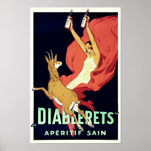 Vintag Art Deco Aperitif Alkoholgetränk Poster