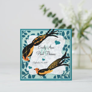 Vintag Art Deco Bird Save the Date