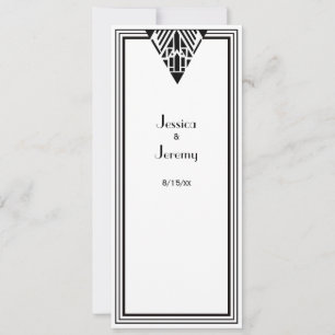 Vintag Art Deco Black WhFrame #1 Empfang Einladung