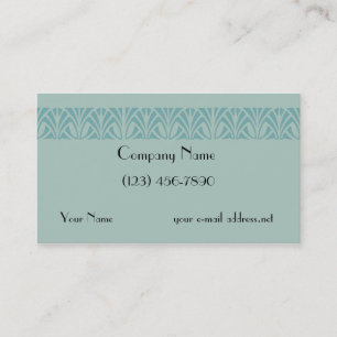 Vintag Art Deco Border Blue Visitenkarte