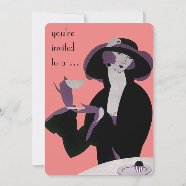 Vintag Art Deco Brautparty Party Einladung (Vorderseite)