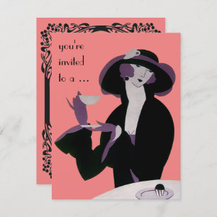 Vintag Art Deco Brautparty Party Einladung