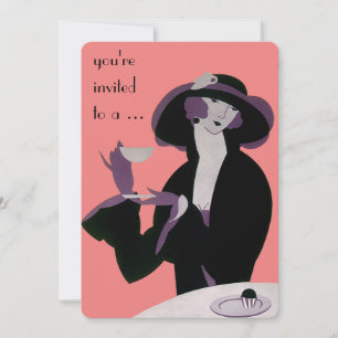 Vintag Art Deco Brautparty Party Einladung