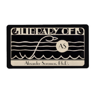 Vintag Art Deco Buchzeichen Personalisiert Monogra