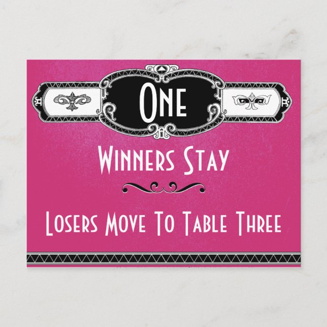 Vintag Art Deco Bunco Table Card #1 Postkarte (Vorderseite)