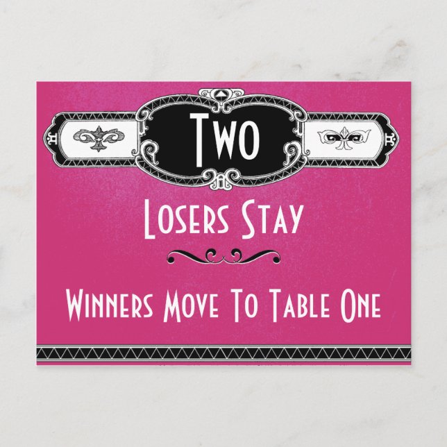 Vintag Art Deco Bunco Table Card #2 Postkarte (Vorderseite)