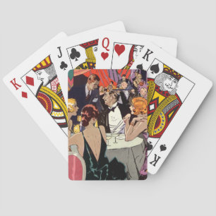 Vintag Art Deco Cocktail Party am Abend Spielkarten