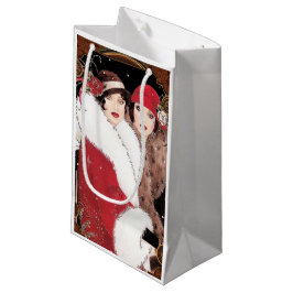 Vintag Art Deco Damen Damen Weihnachten Kleine Geschenktüte