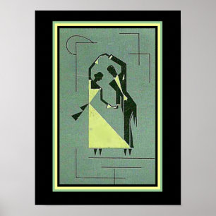 Vintag Art Deco Dancers Poster 12 x 16