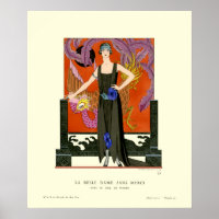 Vintag Art Deco Fashion Girl von George Barbier