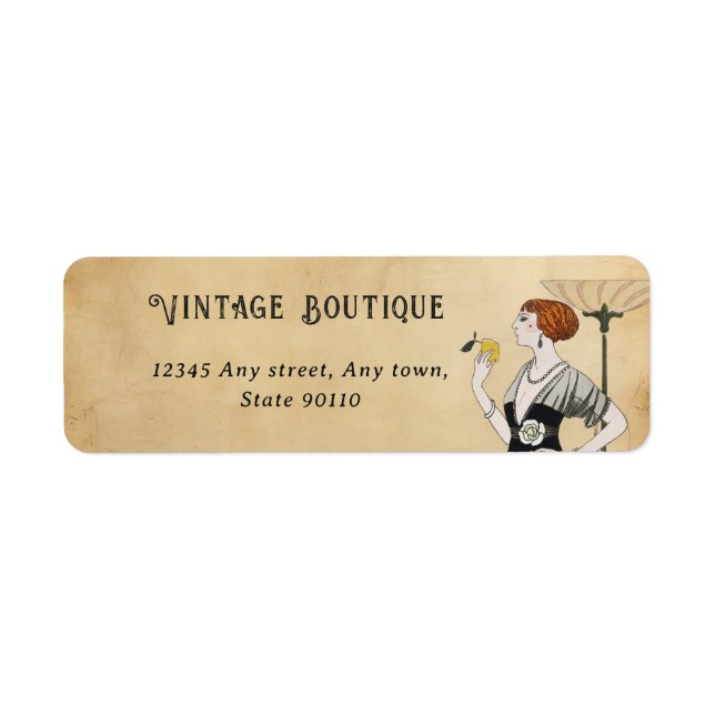 Vintag Art Deco Fashion Retro Stilvolle Adresse (Vorne)