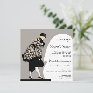 Vintag Art Deco Fashion Show Brautparty Einladung