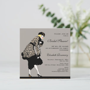 Vintag Art Deco Fashion Show Brautparty Einladung