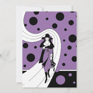 Vintag Art Deco Fashion Show Junggeselinnen-Abschi Einladung