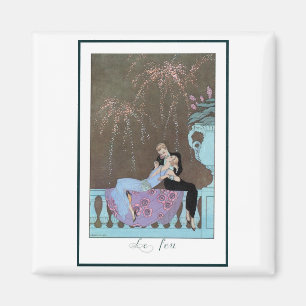 Vintag Art Deco Fireworks Le Feu, George Barbier Magnet