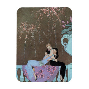 Vintag Art Deco Fireworks Le Feu, George Barbier Magnet