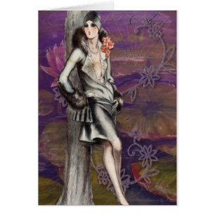 Vintag Art Deco Flapper Lady Design