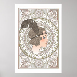Vintag Art Deco Flapper Poster
