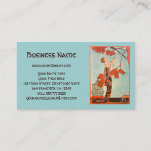 Vintag Art Deco, Flighty Bird von George Barbier Visitenkarte