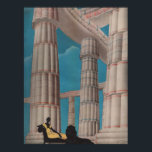Vintag Art Deco Französische Frau mit Lion Au Louv Poster<br><div class="desc">Aus einem Vintagen Kaufhaus-Katalog von Au Louvre Paris aus den 20er Jahren.</div>