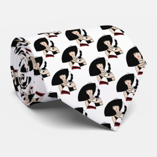 Vintag Art Deco Frauen tragen einen Hut und Farbe Krawatte