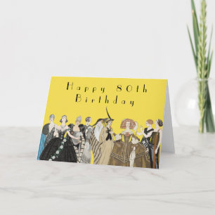 Vintag Art Deco, George Barbier 80. Geburtstag Karte