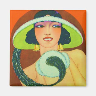 Vintag Art Deco Girl Magnet