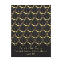 Vintag Art Deco Gold & Brown Save the Date